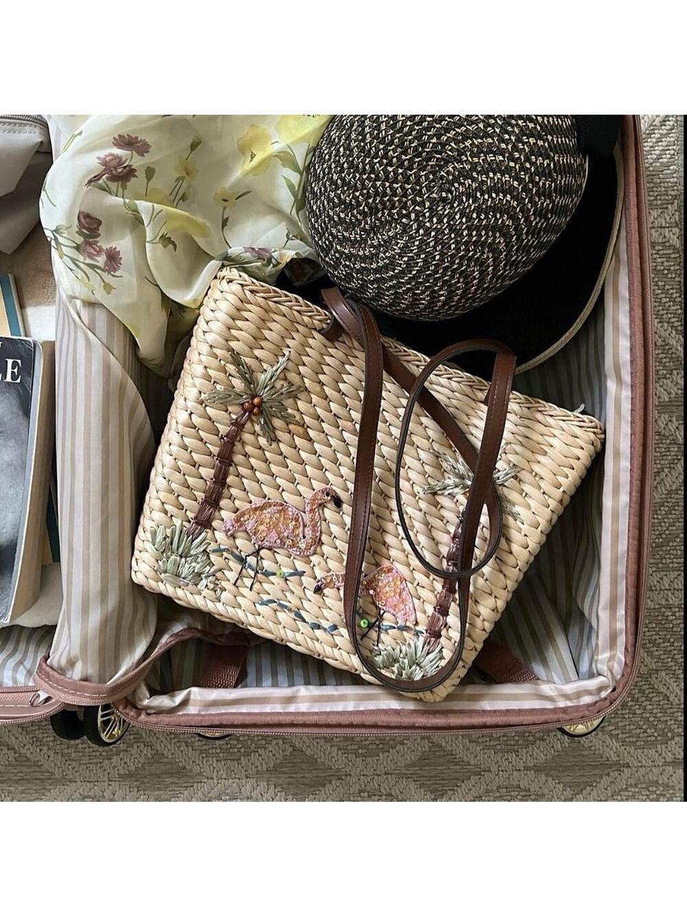 Vintage Cavalli Inspired Woven Embroidered Beach Bag